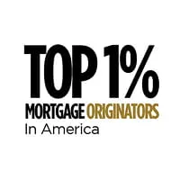 Top 1 percent mortgage originators in America recognition badge text graphic